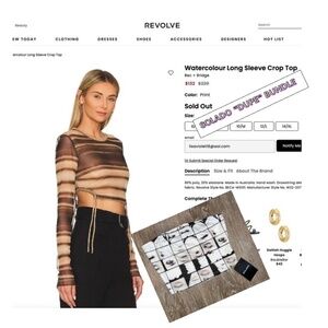 SOLADO  BUNDLE (2)long sleeve sheer chocolate browncrop top and BW bustier - XS